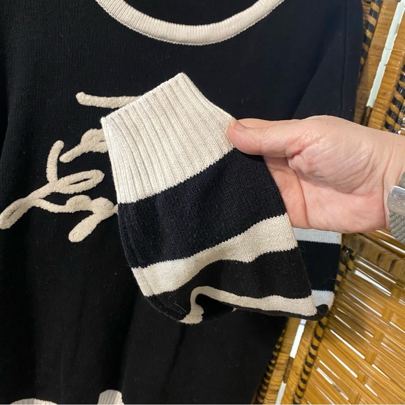 Karl Lagerfeld Black and White Women's Sweater - Picture 4 of 9